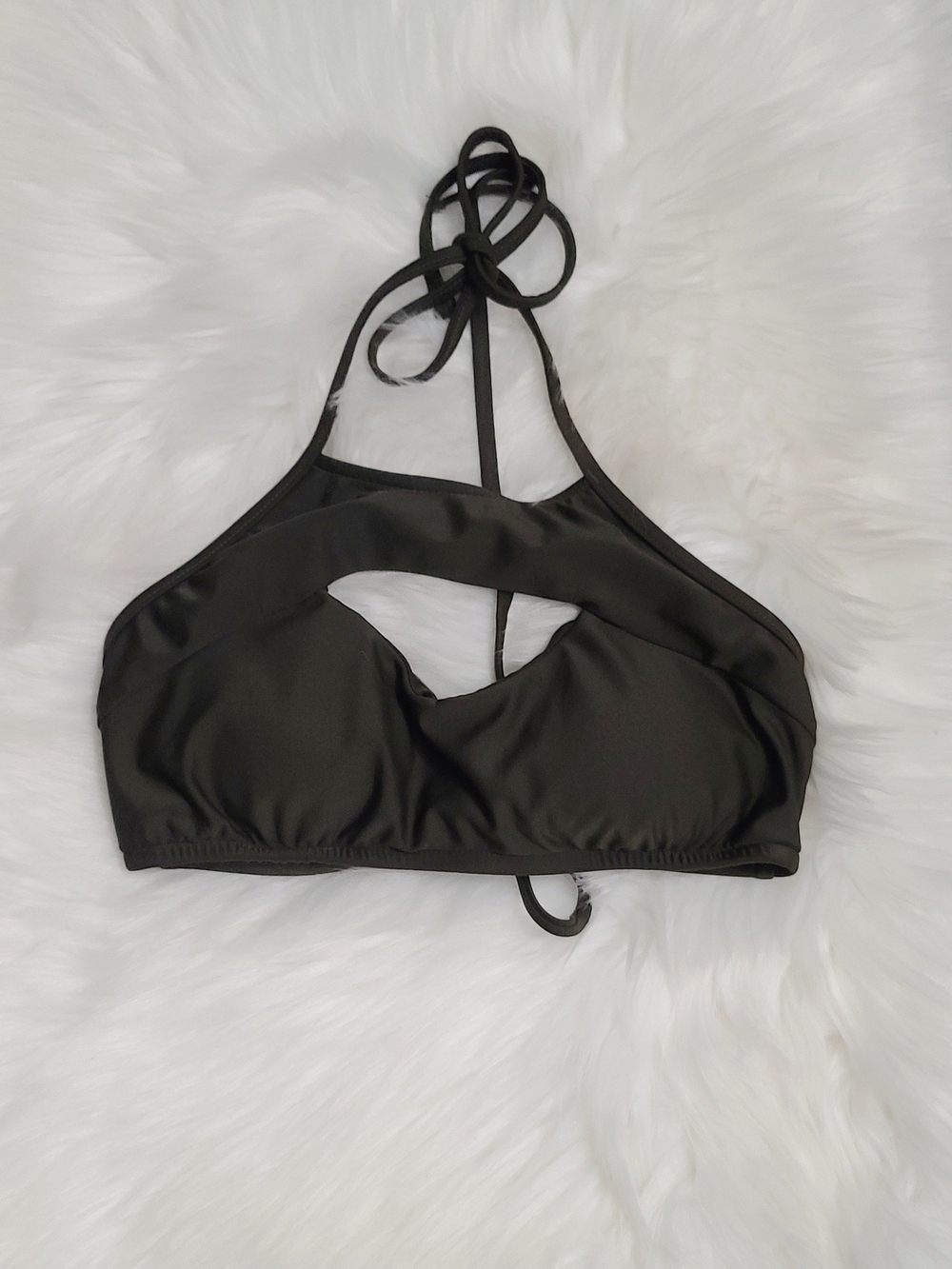 Mossimo Green bathingsuit top only, size S #cutout #edgy